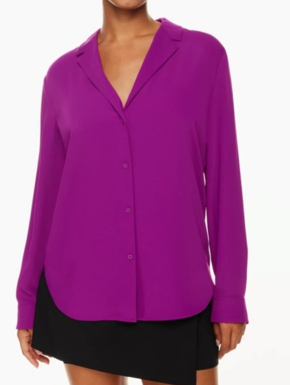 ARITZIA BABATON Monocle Button Down Shirt Ube Purple Career Office Workwear XS